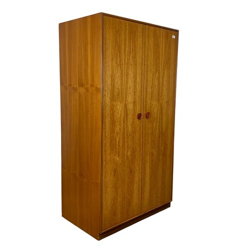 788 - Teak Mid Century two door wardrobe by Meredew. 90cm x 56.5cm x 171.5cm