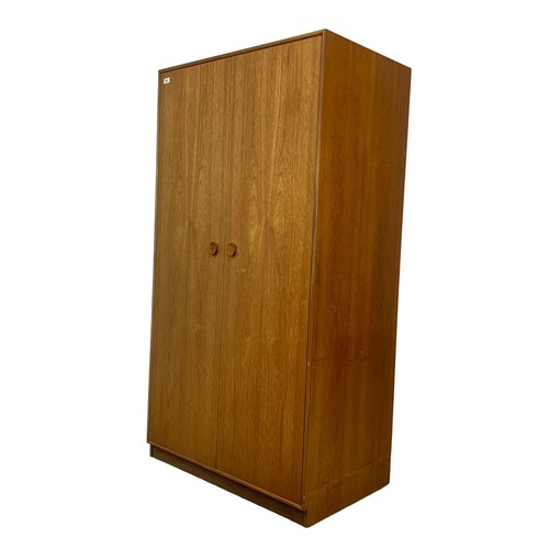 788 - Teak Mid Century two door wardrobe by Meredew. 90cm x 56.5cm x 171.5cm