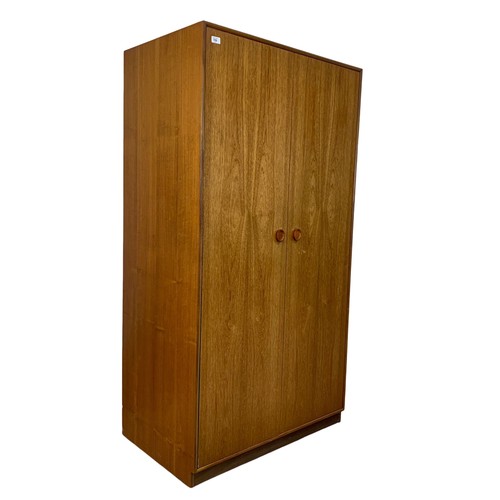 788 - Teak Mid Century two door wardrobe by Meredew. 90cm x 56.5cm x 171.5cm