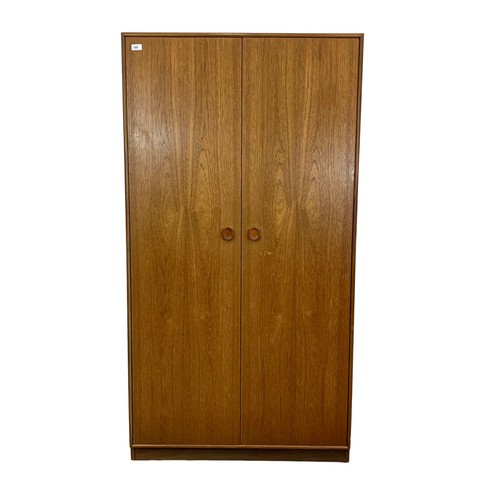 788 - Teak Mid Century two door wardrobe by Meredew. 90cm x 56.5cm x 171.5cm