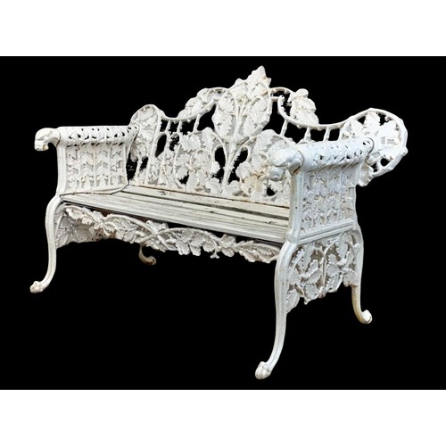 810 - A large vintage Regency style cast iron garden bench.  143x61x95.5cm