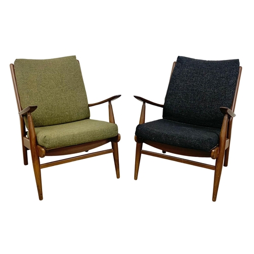 805 - A pair of Danish style teak armchairs by Scandart circa 1960's