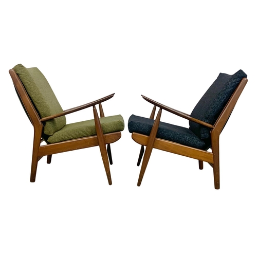 805 - A pair of Danish style teak armchairs by Scandart circa 1960's