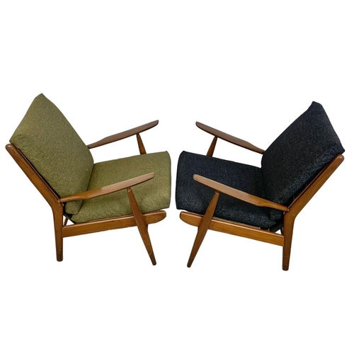 805 - A pair of Danish style teak armchairs by Scandart circa 1960's