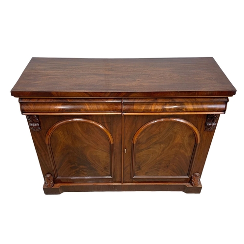 946 - A Victorian mahogany sideboard with drawers and cupboards, 123cm x 44cm x 94cm