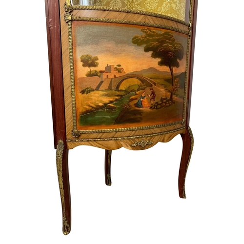 852a - An 18th century style French corner Vitrine with brass ormolu mounts. 63x42x167.5cm