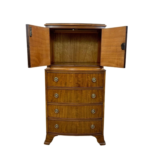 968a - A Georgian style mahogany tallboy cupboard with 4 drawers, 54cm x 34cm x 109cm