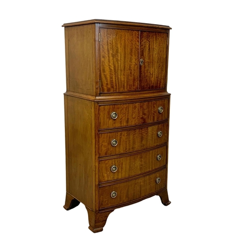 968a - A Georgian style mahogany tallboy cupboard with 4 drawers, 54cm x 34cm x 109cm