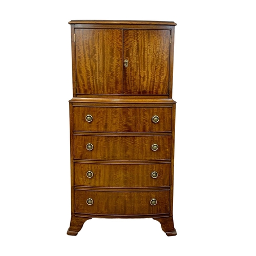 968a - A Georgian style mahogany tallboy cupboard with 4 drawers, 54cm x 34cm x 109cm