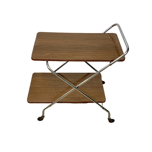 968b - A mid century folding trolley. 62x47x68cm