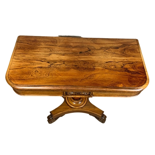 1044 - A William IV rosewood games table. Circa 1830s. 92x45x74cm