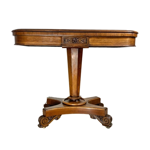 1044 - A William IV rosewood games table. Circa 1830s. 92x45x74cm