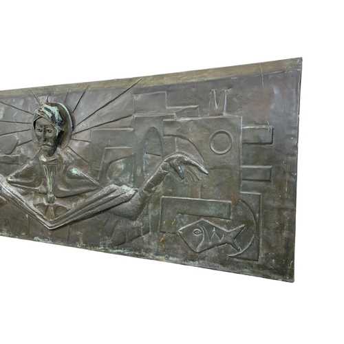 972a - A large James McKendry copper panel of Christ Figure signed and dated 1964. McKendry noted for desig... 