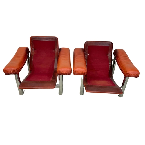 1048A - A 3pc designer mid century suite circa 1970s with fine quality leather