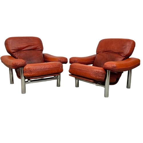 1048A - A 3pc designer mid century suite circa 1970s with fine quality leather