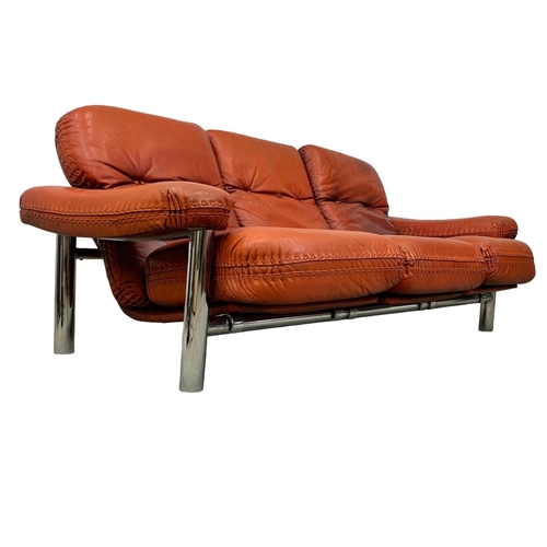 1048A - A 3pc designer mid century suite circa 1970s with fine quality leather