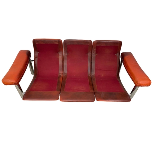 1048A - A 3pc designer mid century suite circa 1970s with fine quality leather