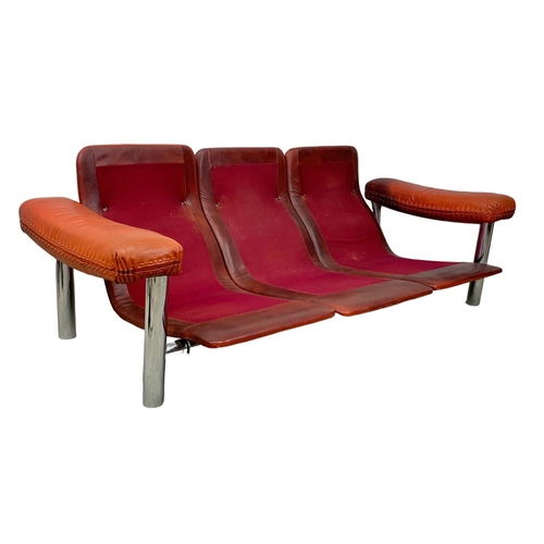 1048A - A 3pc designer mid century suite circa 1970s with fine quality leather