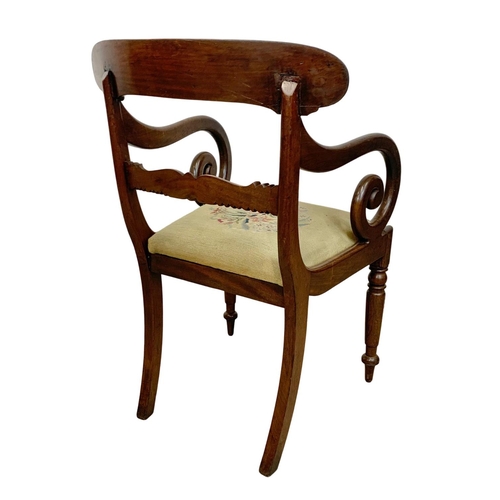 1045a - A William IV mahogany armchair