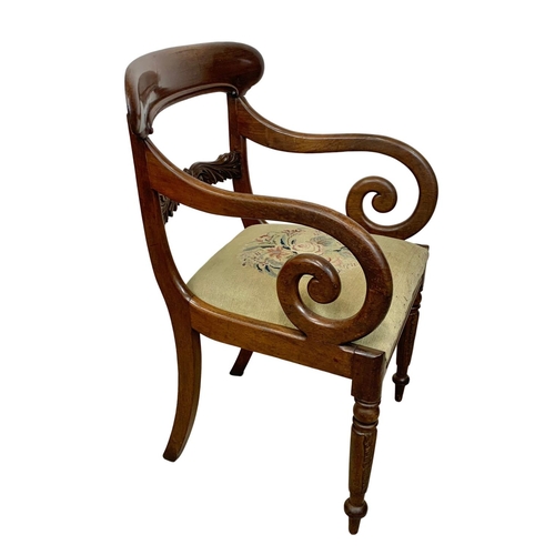 1045a - A William IV mahogany armchair