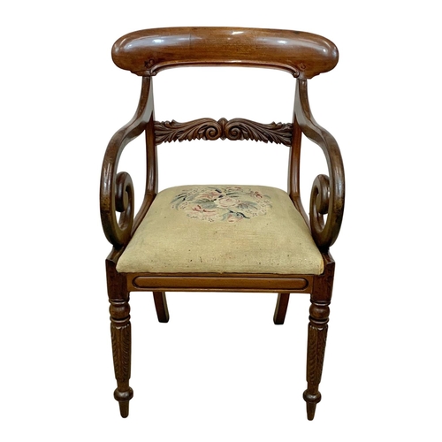 1045a - A William IV mahogany armchair