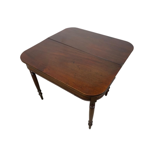 1063 - A Victorian mahogany tea table. 91x45x74cm