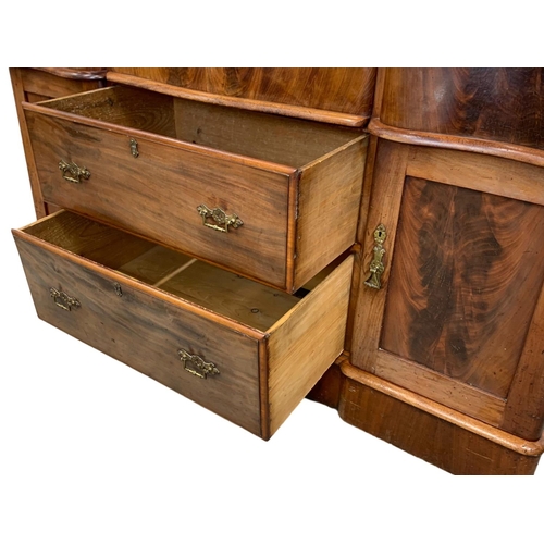 1008 - A Victorian mahogany mirror back sideboard with 5 drawers. Circa 1870. 156 x 56.5 x 164cm.