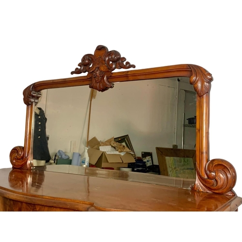 1008 - A Victorian mahogany mirror back sideboard with 5 drawers. Circa 1870. 156 x 56.5 x 164cm.