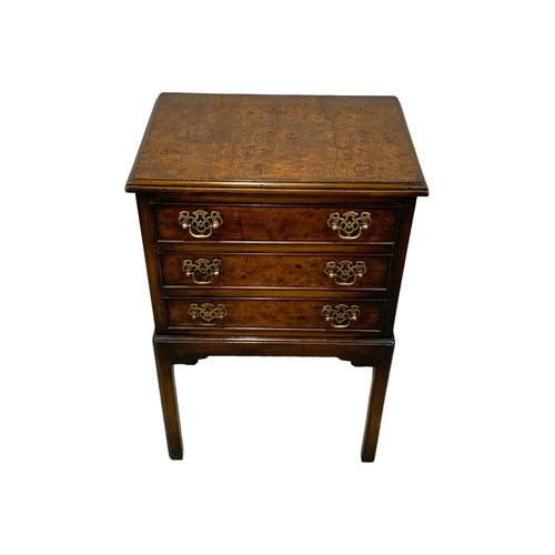 1038 - A vintage burr walnut Georgian style chest of drawers. 44.5 x 30 x 69cm