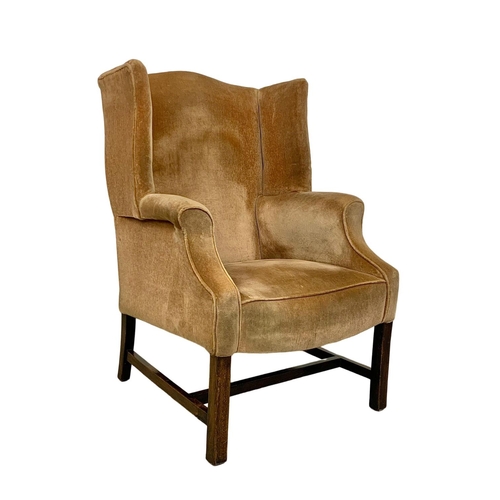 1046 - A vintage Georgian style wingback armchair.  Circa 1900, 70 x 73 x 100cm