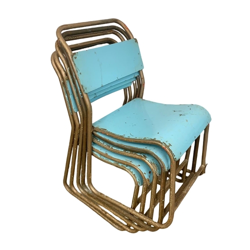 1080 - A set of 8 vintage Cox stacking chairs.