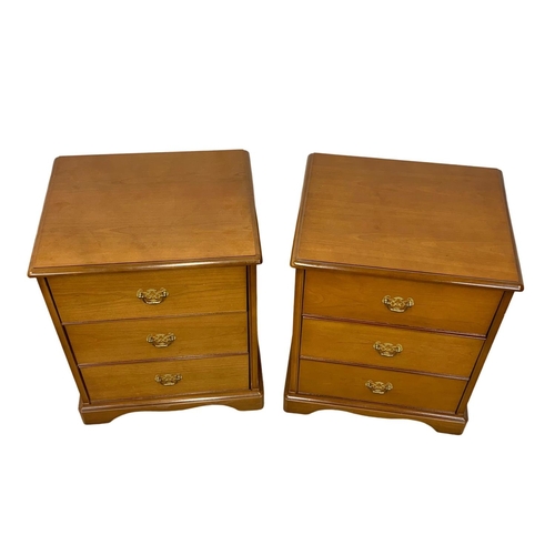 1083 - A pair of Stag bedside 3 drawer cabinet. 52.5 x 43.5 x 64.5cm