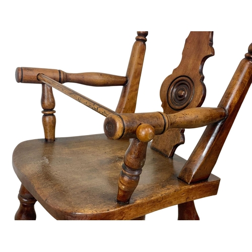 1109 - Victorian beech high chair. Circa 1850