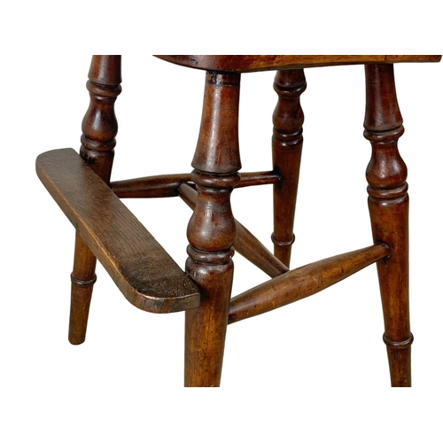 1109 - Victorian beech high chair. Circa 1850