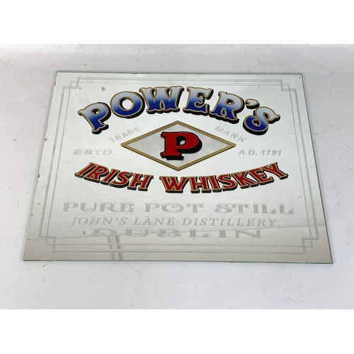 113 - A Power’s Irish Whiskey mirror. 46 x 38.5cm.