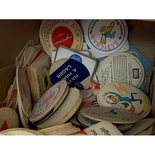 120 - A large quantity of vintage beer coasters.