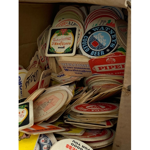 120 - A large quantity of vintage beer coasters.