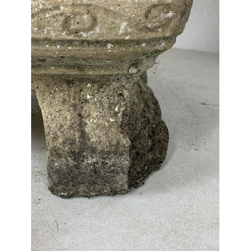 122 - A pair of large concrete garden planters. 41 x 33cm.