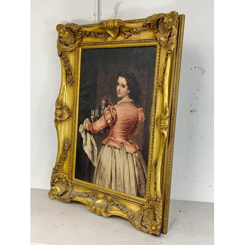 127 - A very large heavy gilt framed print. 91.5 x 123cm.