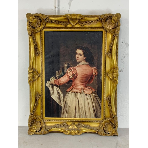 127 - A very large heavy gilt framed print. 91.5 x 123cm.