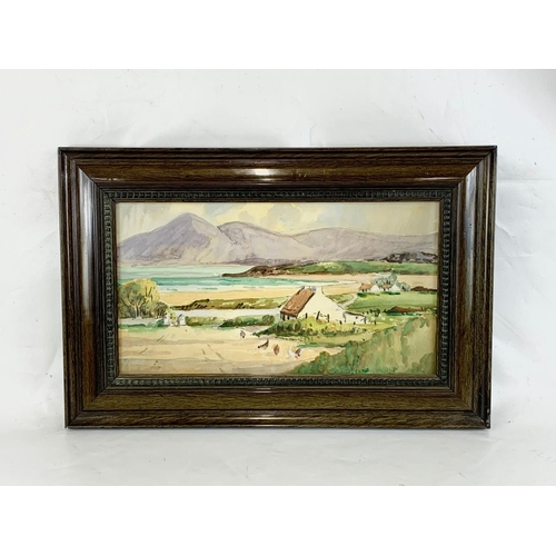 153 - A watercolour painting by J. C. Tait. Painting measures 46 x 26cm. Frame measures 59 x 39cm.