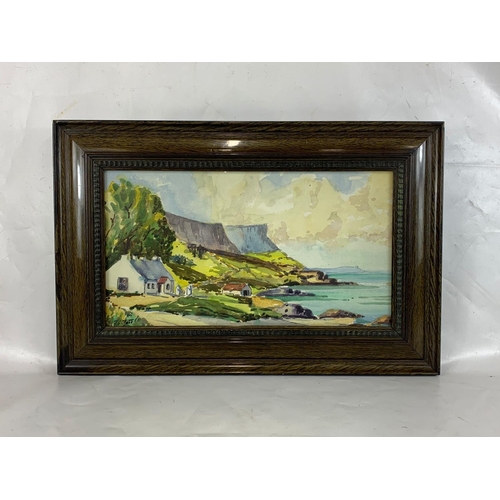 154 - A watercolour painting by J. C. Tait. Painting measures 47 x 27cm. Frame 59 x 39cm.