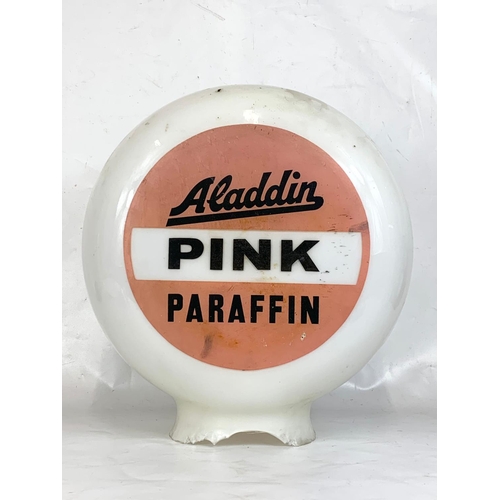 157 - A large Aladdin Pink Paraffin Glass Globe. 36 x 42cm