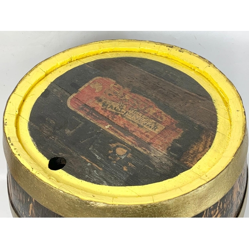 162 - A 19th century Sarson’s Malt Vinegar brass blind barrel. 44 x 53.5cm.