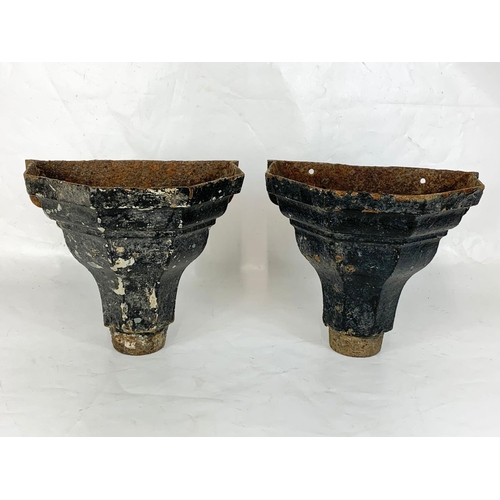 163 - A pair of Victorian cast iron hoppers. 31 x 20 x 27cm.