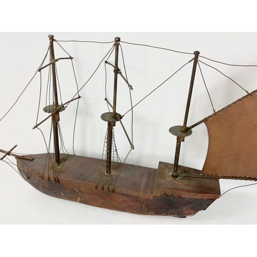 186 - A late 19th century copper weathervane top. 77 x 41cm.