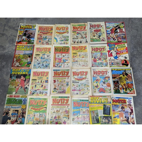 198 - Quantity of Buddy, Nutty, Hoot, and Topper comics, with Roy Of The Rovers issues