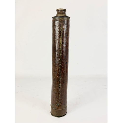 22 - An early 19th century Georgian brass telescope. 91.5cm.