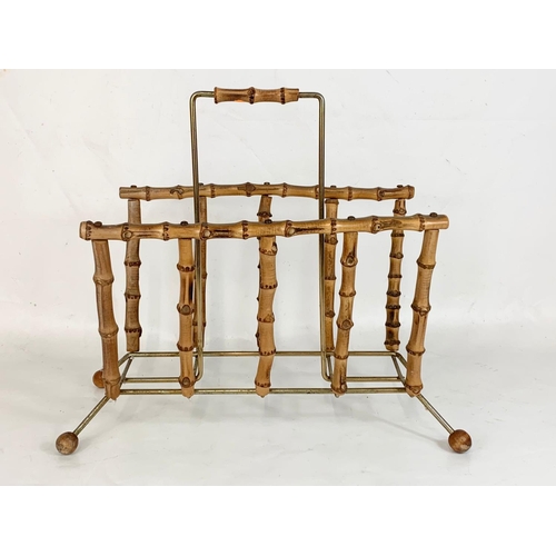 245 - A Mid Century bamboo magazine rack. 1960’s-1970’s. 47 x 40cm.