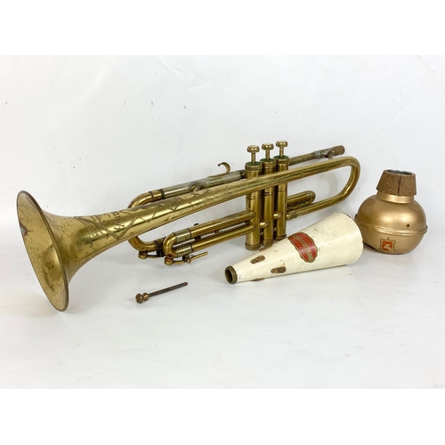 272 - A vintage Dallas “Monarch” trumpet in case.